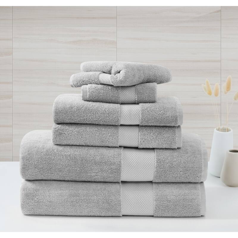 Borghese Roma Oversized Luxe Turkish Cotton 6 Piece Towel Set - Grey