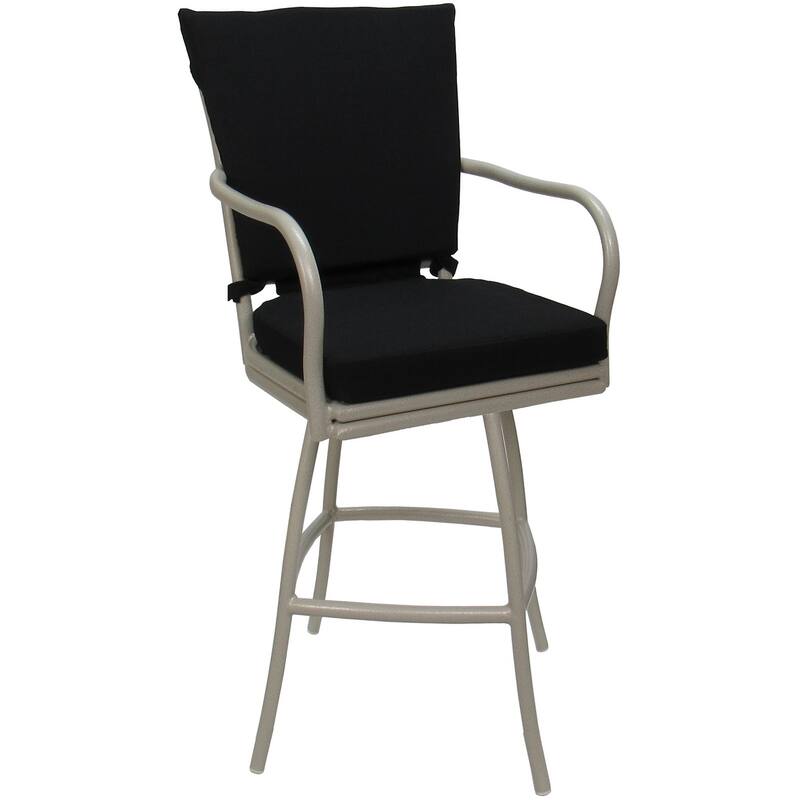 Outdoor or Indoor Counter 26", 30" or Extra Tall 34" Bar Stool - Ofir - Black - Beige - Counter Height