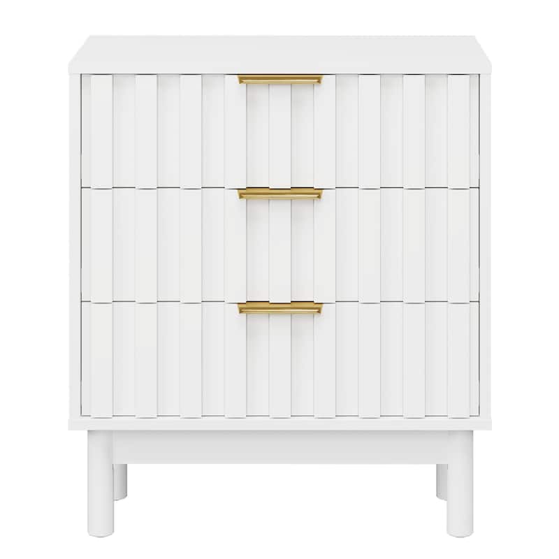 3 Drawer Dresser with Fluted Panel Design