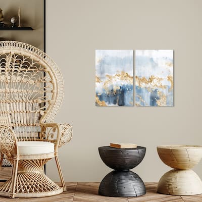 Wynwood Studio Abstract Eight Days a Week DIPTYCH Blue and Modern & Contemporary Wall Art Canvas Print
