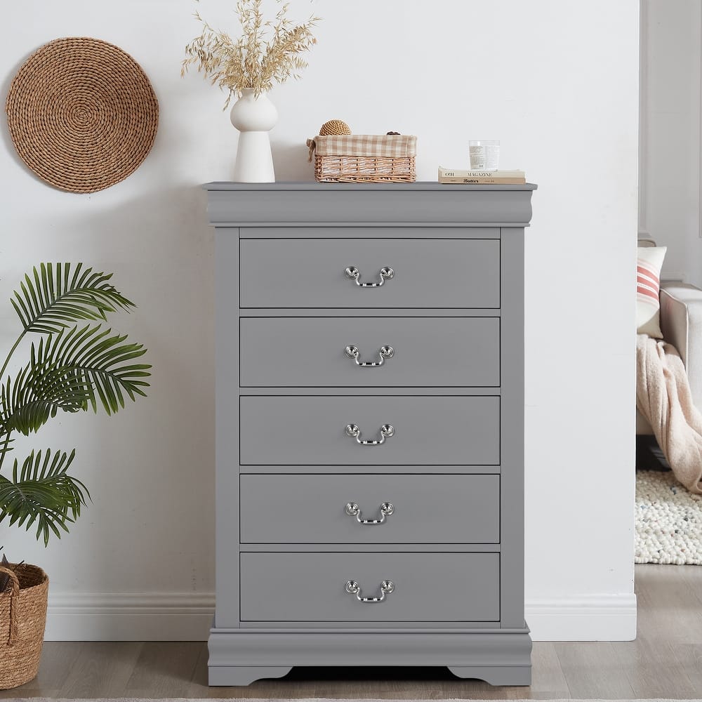Modern Solid Wood Chest Drawers with 5-Drawer