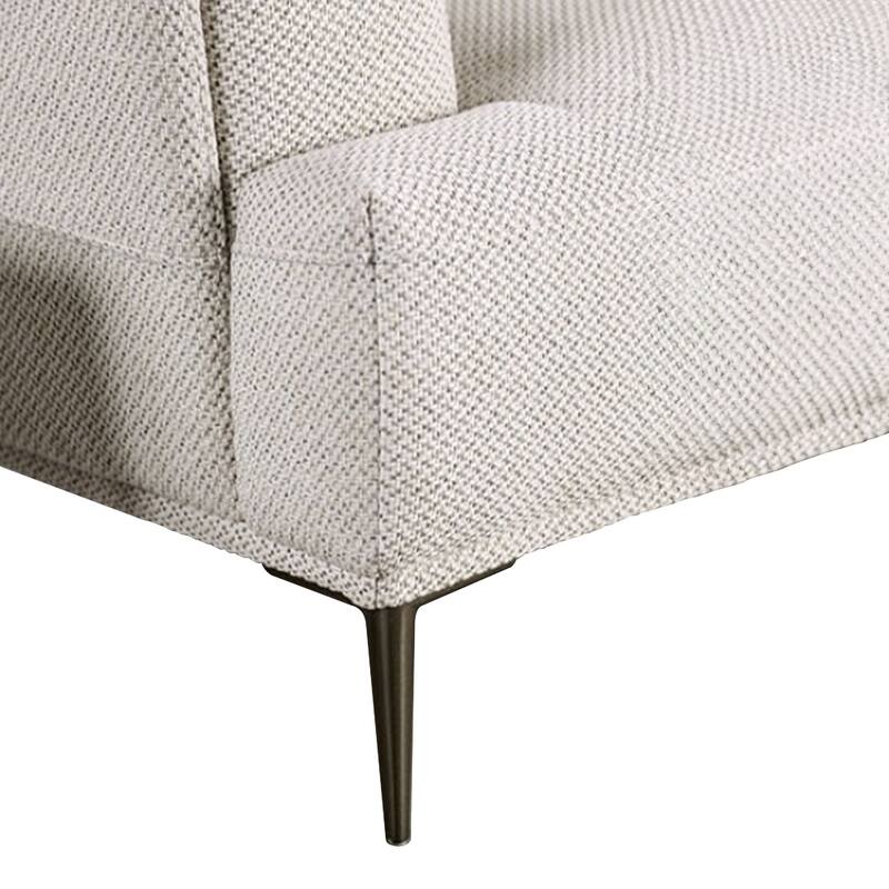 Batty Sofa and Loveseat Set, Modern White Chenille, Adjustable Back
