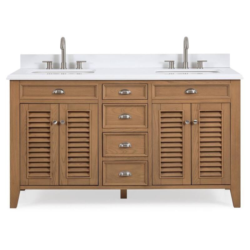 30 Inch Contemporary Style Wood Finish Bathroom Vanity - 60 inch double sink