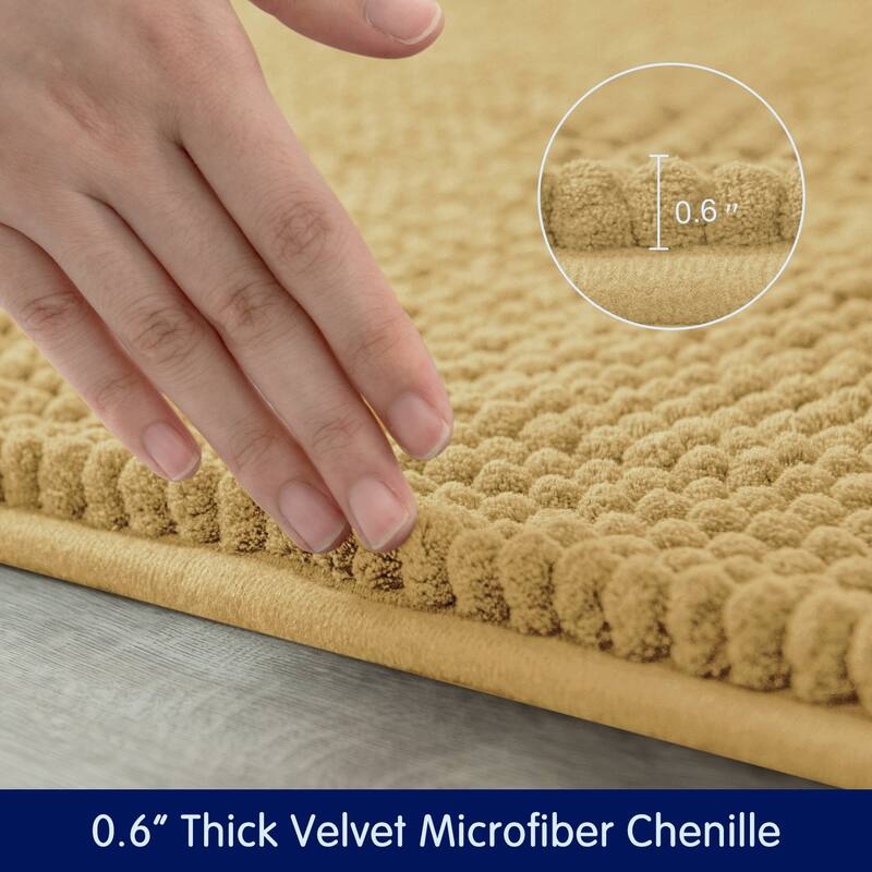 Subrtex Chenille Soft Rugs Super Water Absorbing Shower Mats