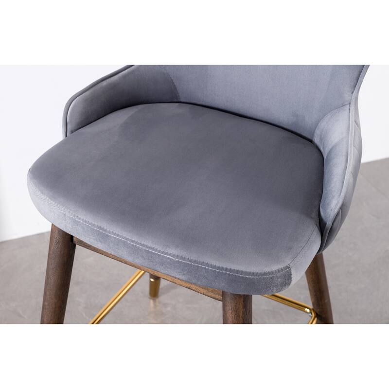 Upholstered Wingback Bar Stools, Set Of 2