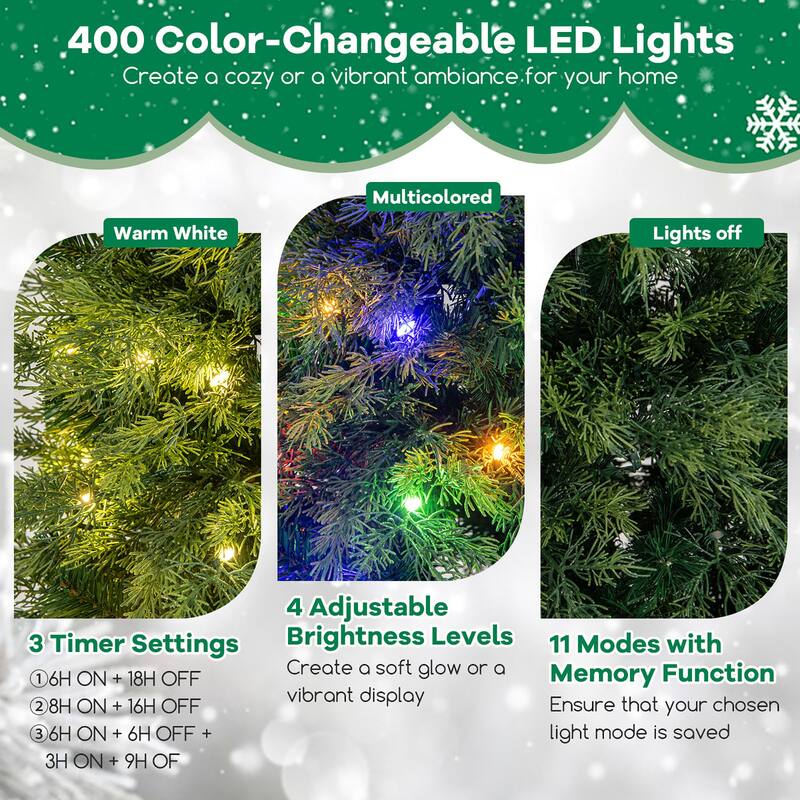 Gymax 7.5 FT Artificial Xmas Tree w/ 1019 PE PVC Branch Tips & Folding - See Details