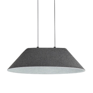 Golden Lighting Faroe 21in Integrated LED Pendant in Flecked Black/Grey Felt - Black