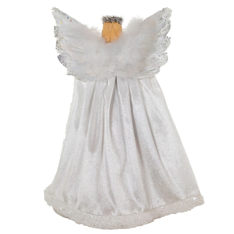 Kurt Adler 16-Inch White/Silver/Lavender And Blue Angel Treetopper - White