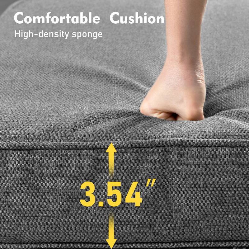 XIZZI Patio Wicker Ottoman with Cushion Outdoor Footrest