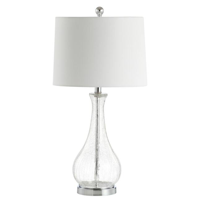 SAFAVIEH Lighting Finnley 28-inch Crackle Glass LED Table Lamp. - 14" W x 14" D x 28" H