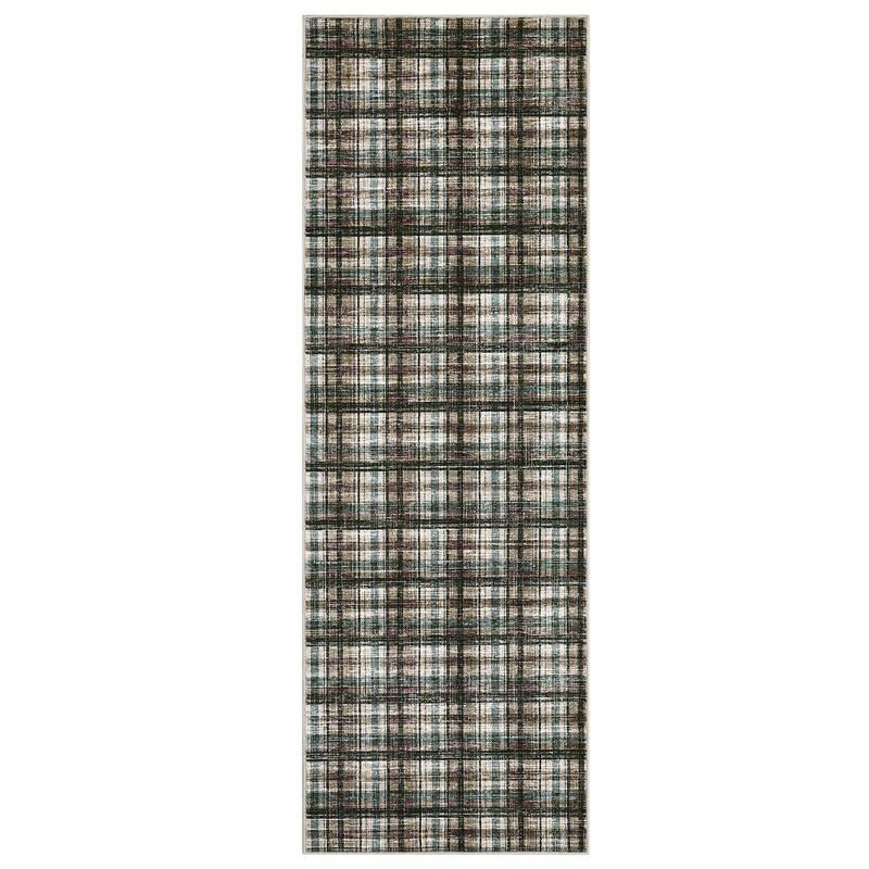 Garvee Timeless Check Washable Area Rug