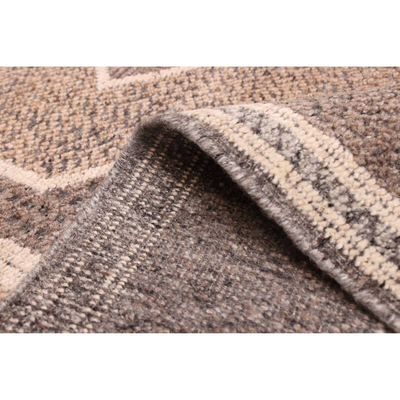 ECARPETGALLERY Hand-knotted Tangier Brown Wool Rug - 8'3 x 9'10