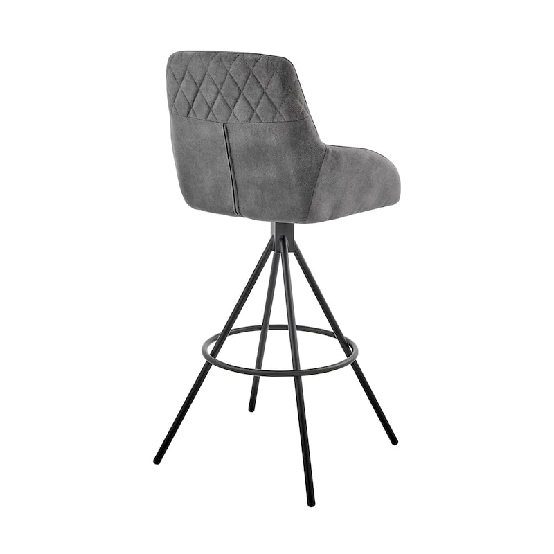 Odessa Charcoal Fabric Upholstered Bar or Counter Stool
