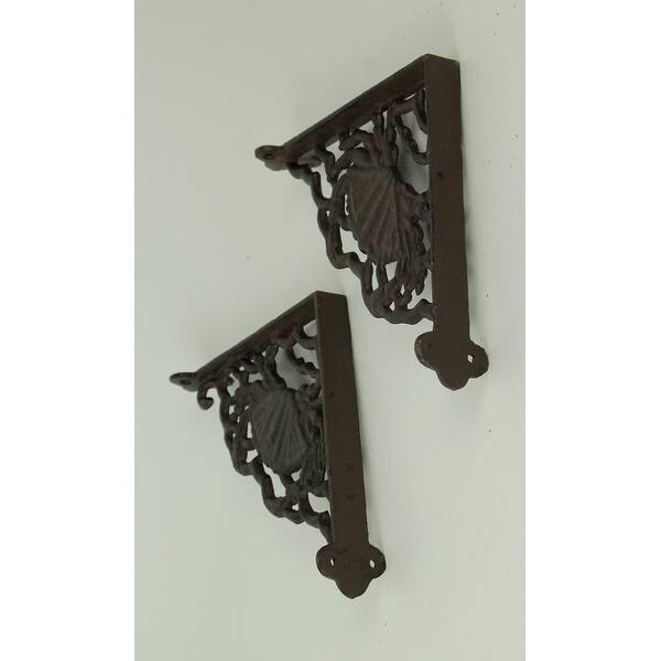 Shop Rustic Brown Coastal Crab And Scroll Wall Shelf Brackets Set Of 2 8 X 8 X 1 25 Inches On Sale Overstock 29043961