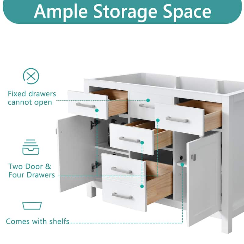 Nephelily 48" 60" 72" Uni-Vanity Bathroom Cabinet with Tall Drawer