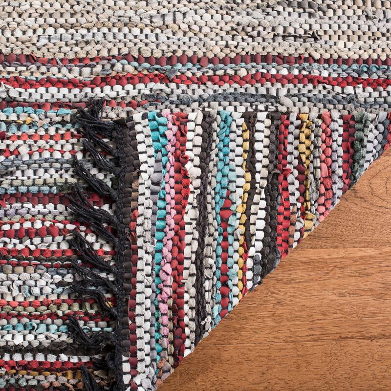 SAFAVIEH Handmade Vintage Boho Leather Andria Modern Stripe Leather