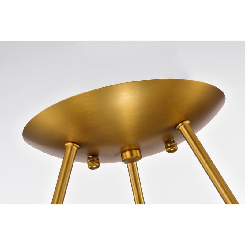Tashan Aged Brass 3-Light Globe Clear Glass Shade Semi-Flush Mount