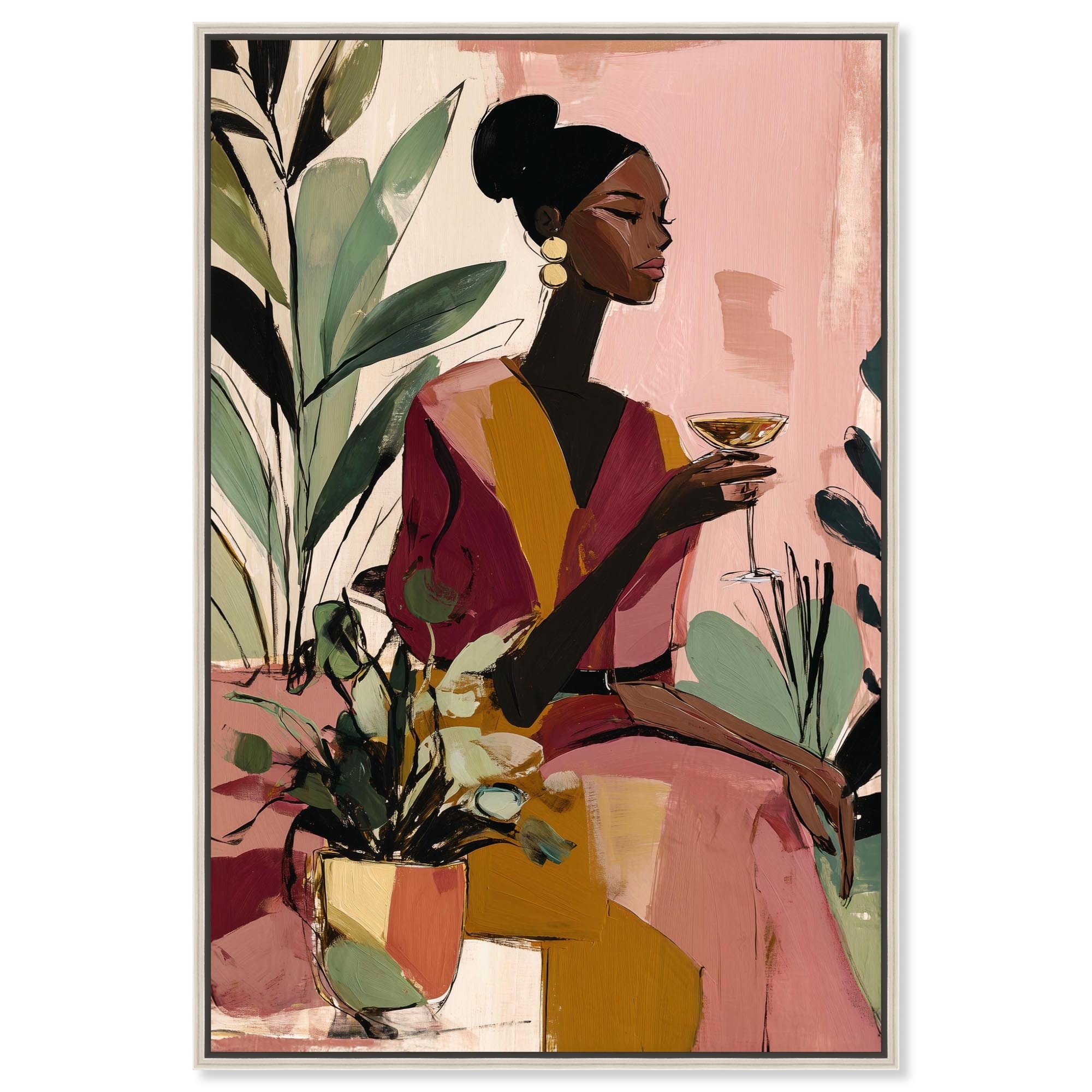 Drinks and Plants II Glam Wall Decor Canvas Print by Art Remedy