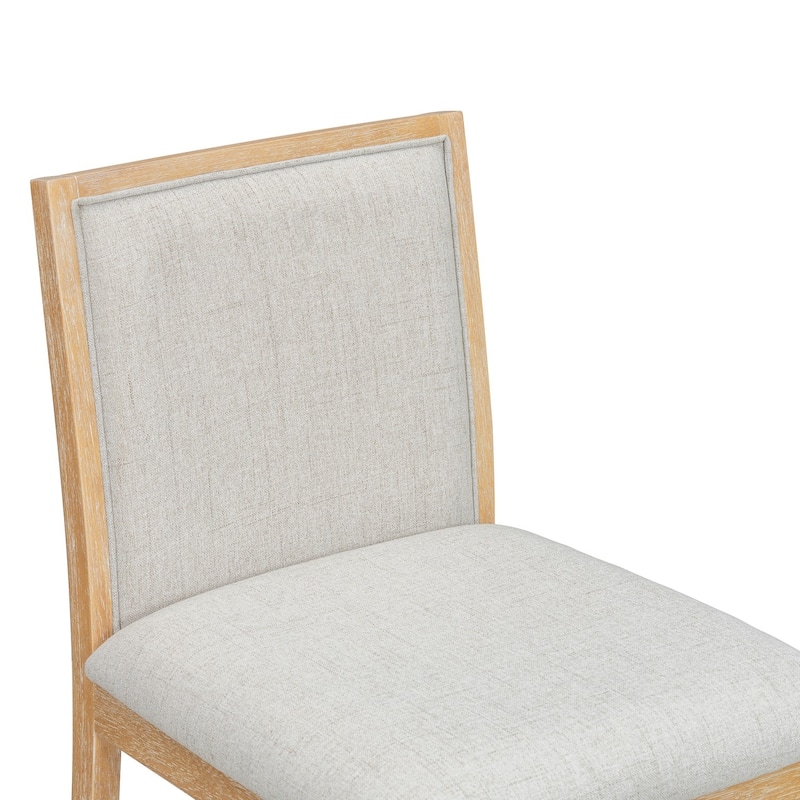 59.8" Farmhouse Dining Table with 4 Upholstered Chairs and 1 Padded Bench