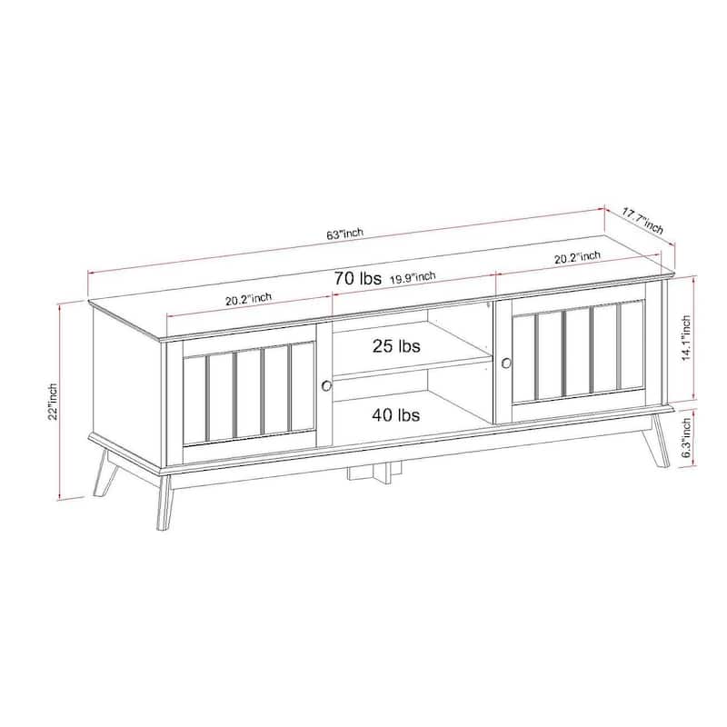 Newport Modern TV Stand Golden Oak Media Console Entertainment Center for Living Room, Stylish Storage Cabinet with Shelves