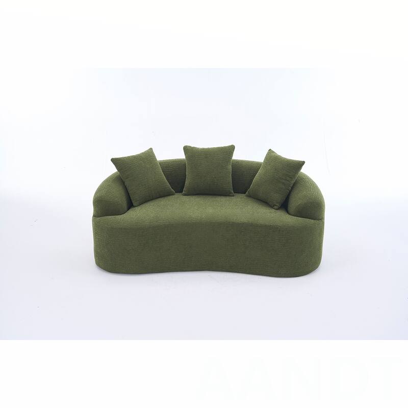 Chenille Fabric Loveseat Sofa