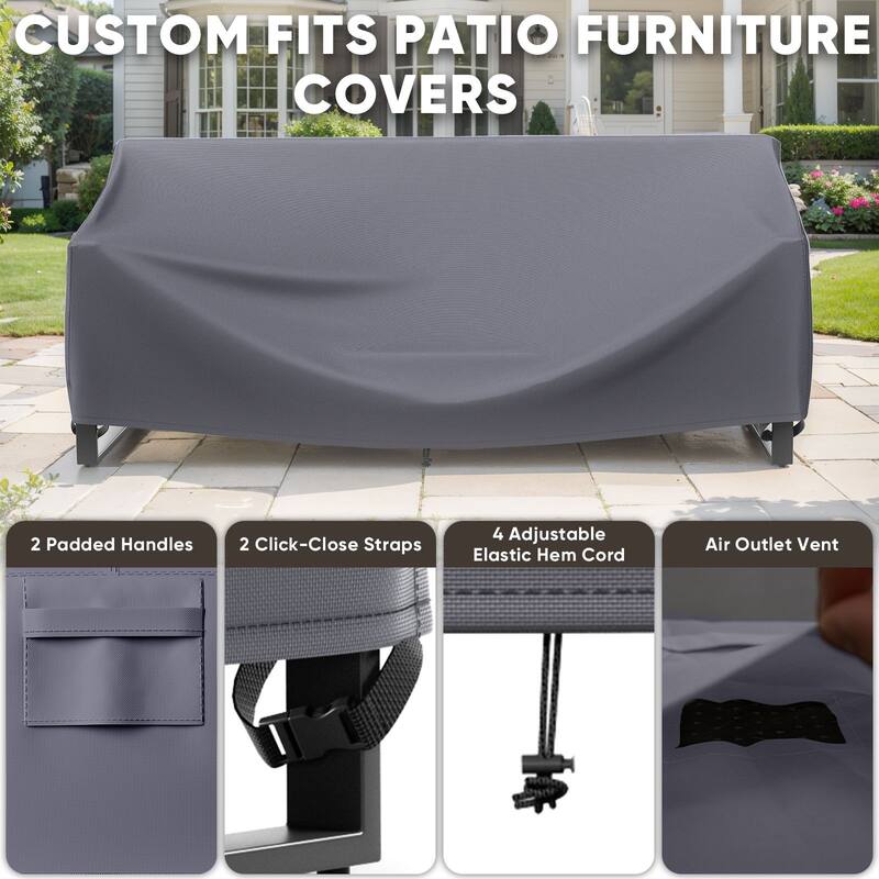 Heavy Duty Patio Sofa Cover, Waterproof 3-Seater Outdoor Sofa Cover