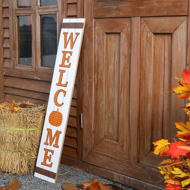 Glitzhome 42"H Fall Wooden "WELCOME" Porch Sign - Welcome