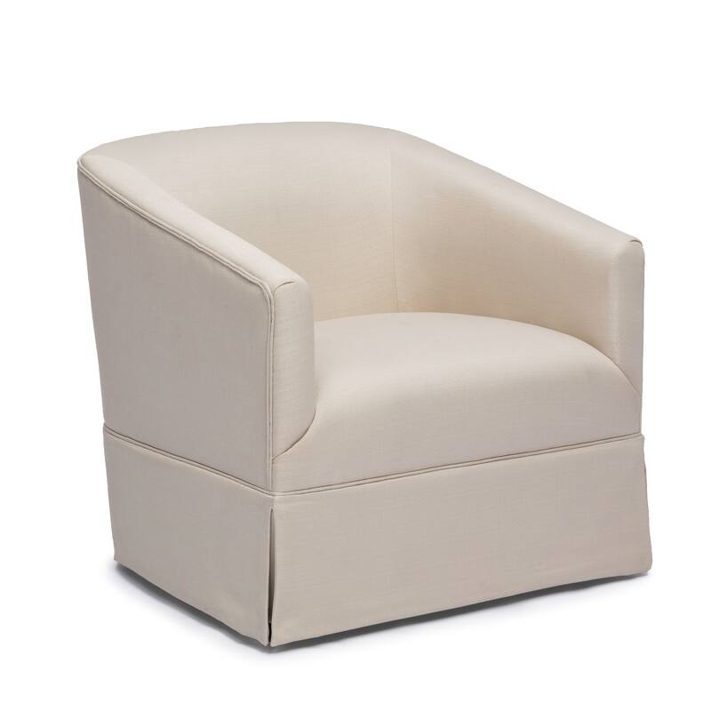 Earl Linen Skirted Swivel Chair For Living Room