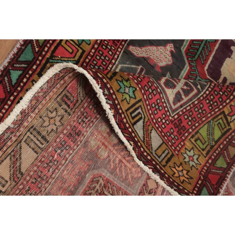 Hand Knotted Oriental 100% Wool Carpet Traditional Tribal Greys & Charcoal Meshkin Runner Rug - 10' 1'' X 4' 0''