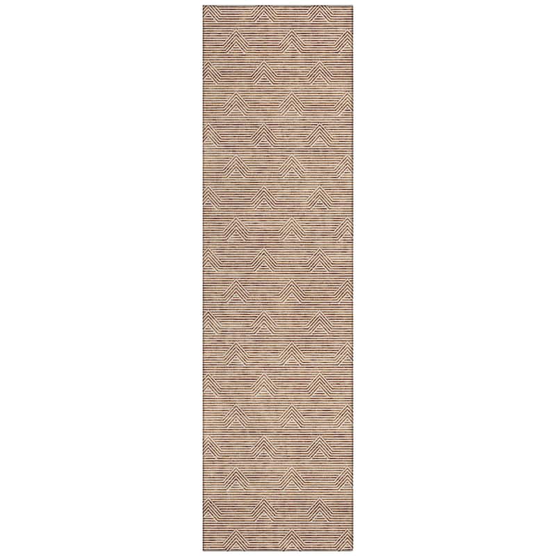 Machine Washable Indoor/ Outdoor Chantille Contemporary Stripe Rug