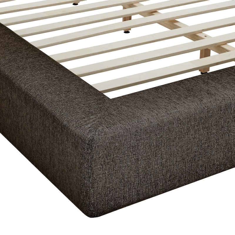 Luma Chenille Upholstered Platform Bed Frame