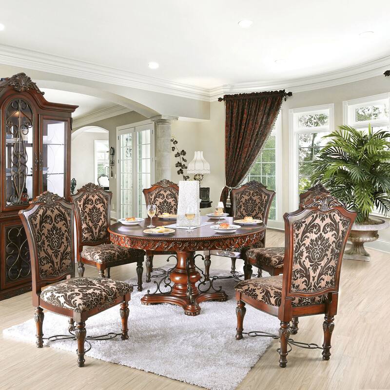 Furniture of America Nald Traditional Brown Formal Carved Dining Chairs (Set of 2)