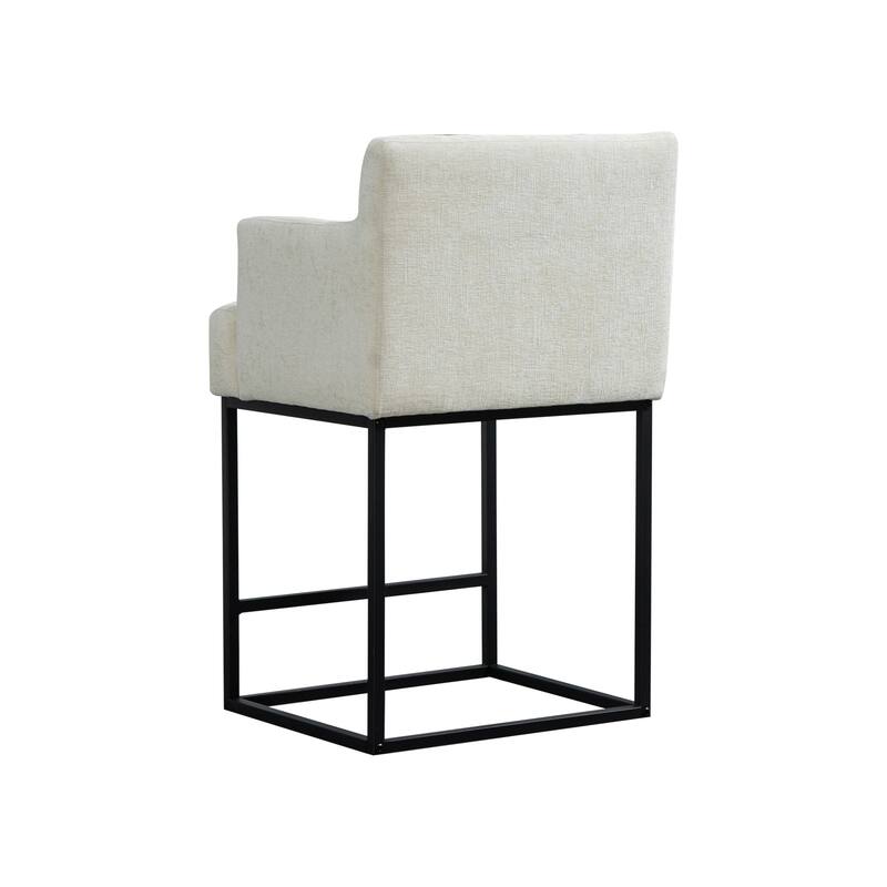 House Hold Counter Height Bar Stools Set of 2,Modern Square PU Bar Stool