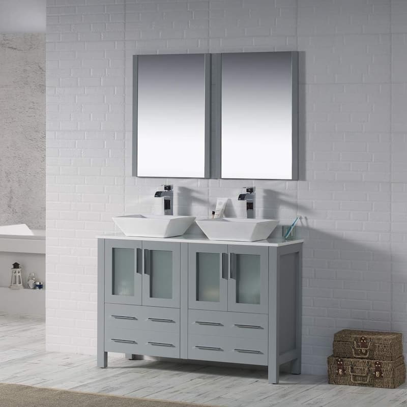 Blossom Sydney 48" Double Bathroom Vanity with Ceramic Sink & Mirrors