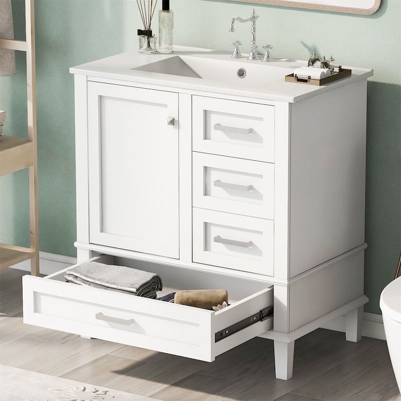 30" Modern Bathroom Vanity with Sink Combo Set, a Soft Closing Door
