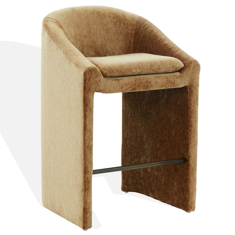 SAFAVIEH Couture Kagan Chenille 31-inch Barstool - 26"W x 24"D x 39"H