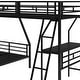preview thumbnail 10 of 15, Twin over Full Bunk Bed with Twin Size Loft Bed, L-Shaped Triple Bunk Bed with Desk, Ladder and Full Length Guardrails for Kids