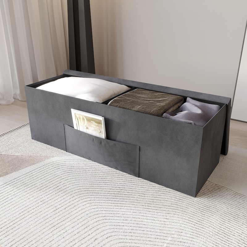 Chico Tufted Upholstered Folding Storage Bench