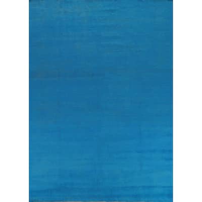 Blue Modern Gabbeh Persian Area Rug Handmade Wool Carpet - 8'3" x 10'10"