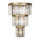 preview thumbnail 1 of 5, Varaluz Social Club 6-Light 3-Tier Crystal Wall Sconce - Havana Gold Gold, Brass