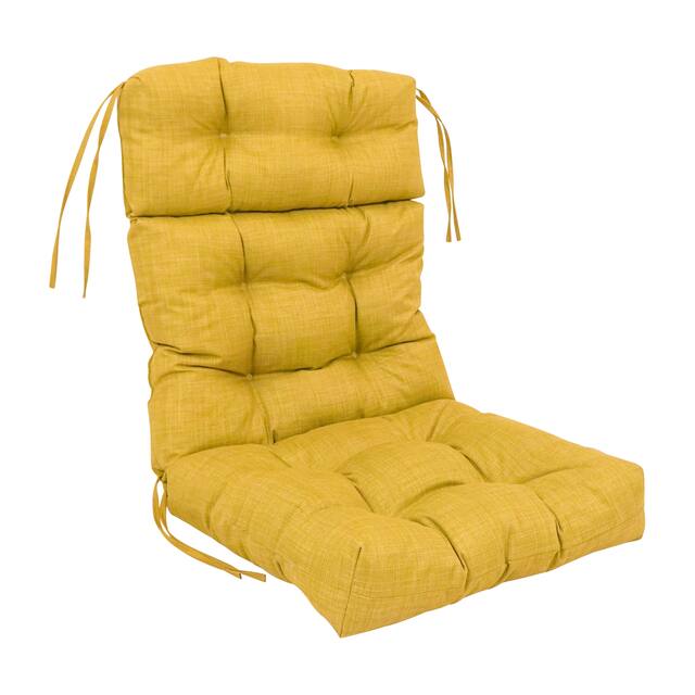 Multi-section Tufted Outdoor Seat/Back Chair Cushion (Multiple Sizes) - 20" x 42" - Lemon