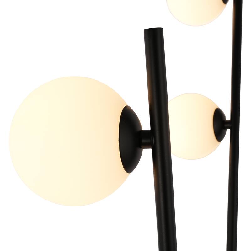 Artcraft Cortina 6-Light Floor Lamp - Black with Brushed Brass Accent