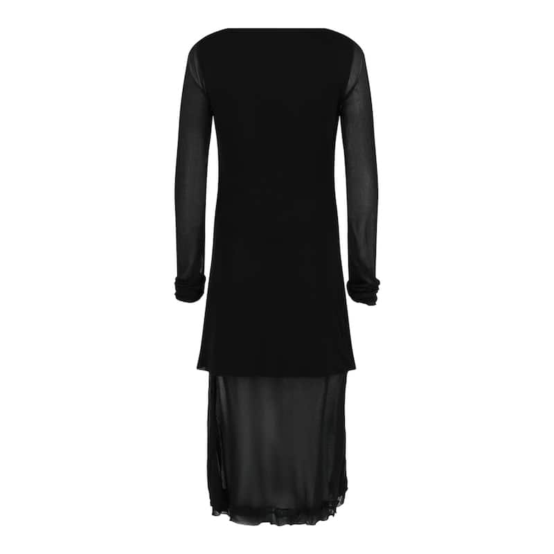 Ferragamo Ruched Long Sleeve Mini Dress