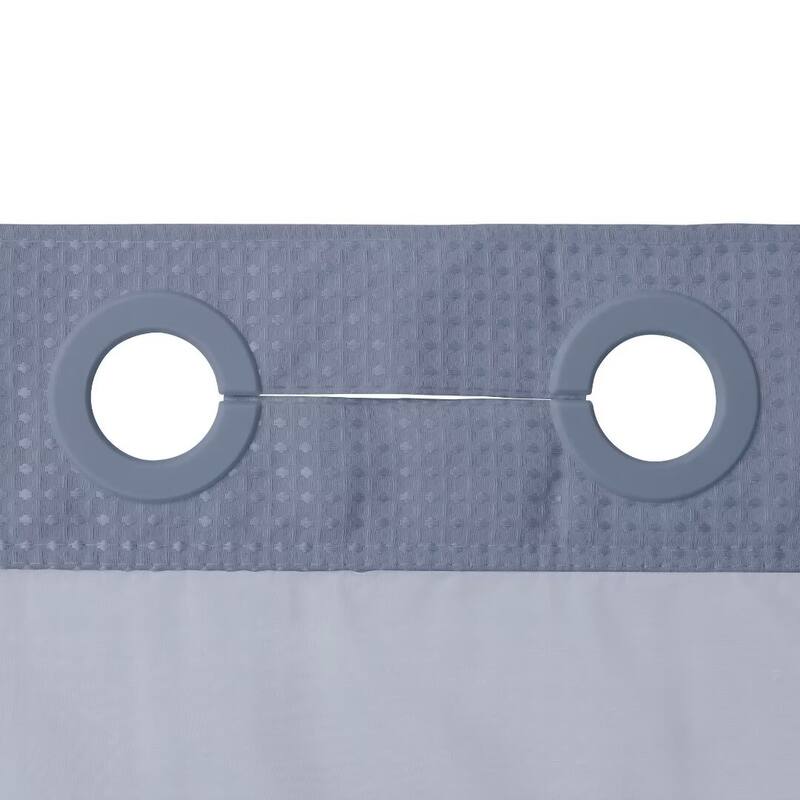 No Hook Waffle Weave Shower Curtain with Snap-in Liner