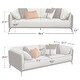 preview thumbnail 10 of 12, 3 Seater Solid Wood Frame Leather Sofa with 4 Unique Pillows