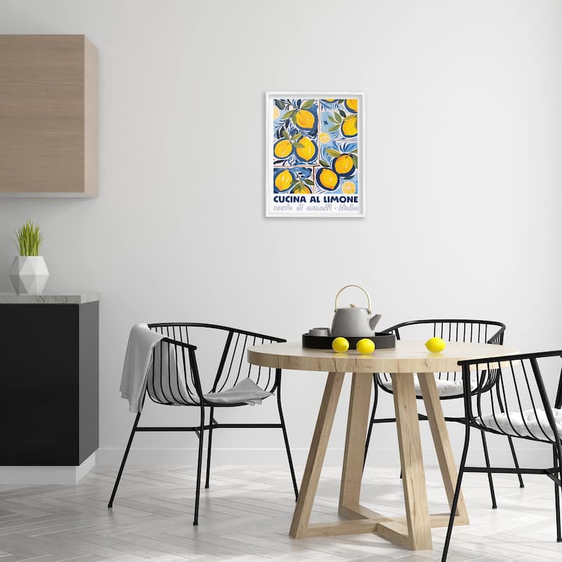 Stupell Bright Mediterranean Lemons Framed Giclee Art Design By Lux + Me Designs