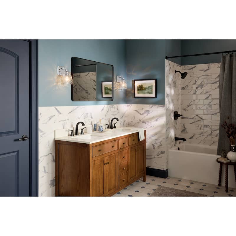 Kichler 55214WTR Marant 10" Tall Bathroom Sconce with Clear Water