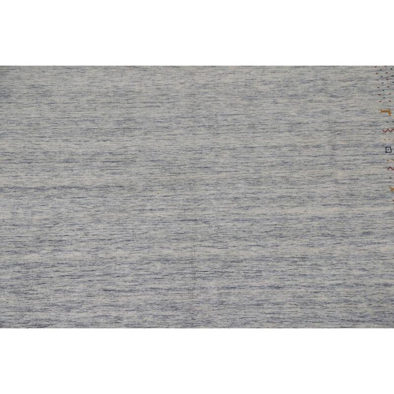 Gabbeh Beige Indian Area Rug Hand-Knotted Wool Carpet - 9'1"x 11'10"