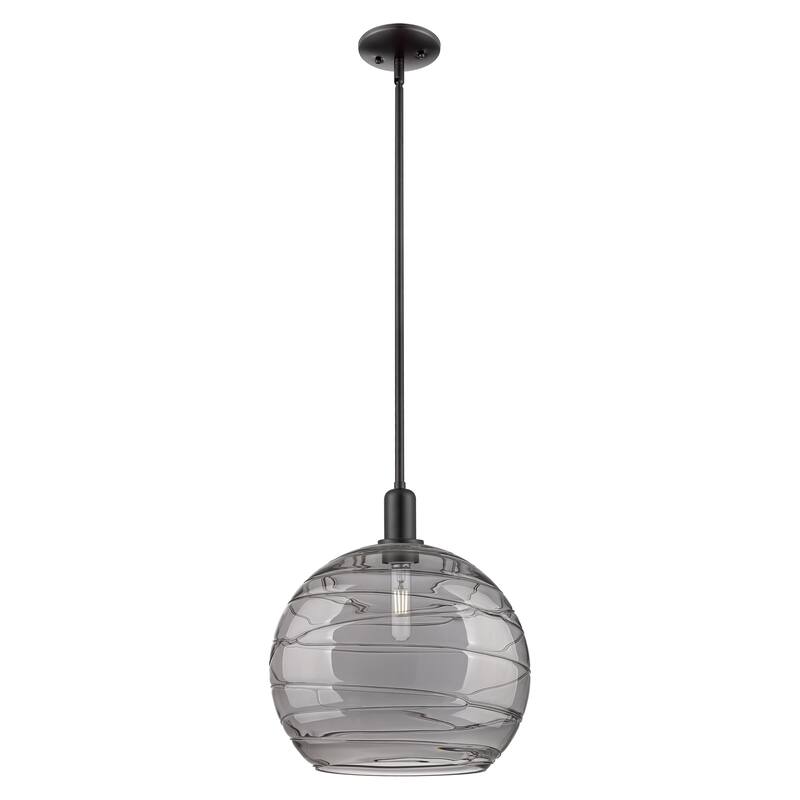 Innovations Lighting Endless Possibilities Arcadia - Athens Deco Swirl - 1 Light 14" Stem Hung Mini Pendant - Matte Black
