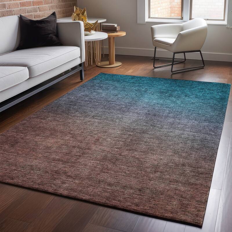 Premium Washable Super Soft Modern Ombre Mayfield Rug - Teal - 8' x 10' - Rectangle